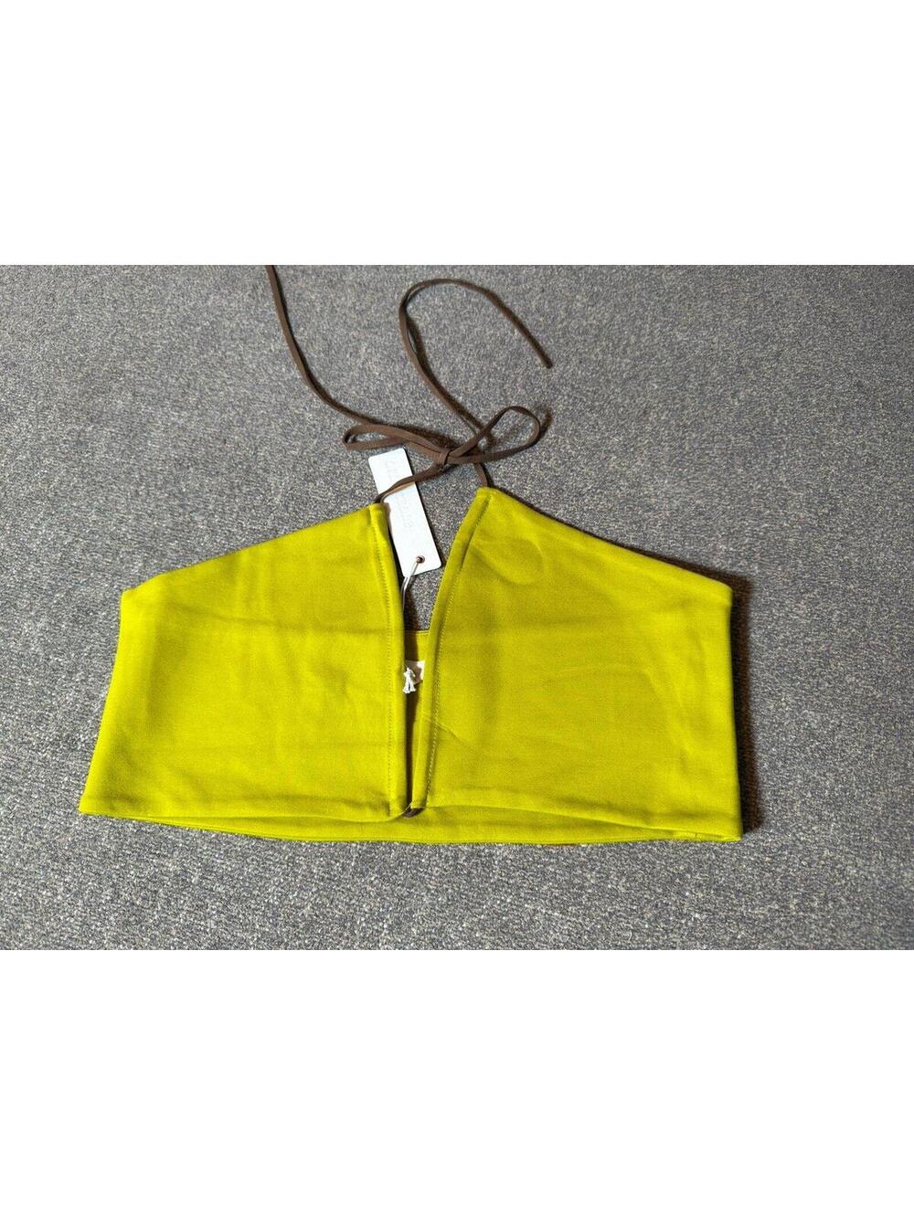 Olivaceous Chartreuse Side Tie Cutout Crop Top NWT Women’s Medium